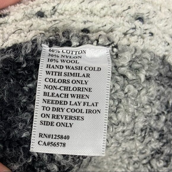 Intermix Wool Knit Sweater Top Grey Striped Size P or XS Sleeveless Chunky Gray - Picture 4 of 10